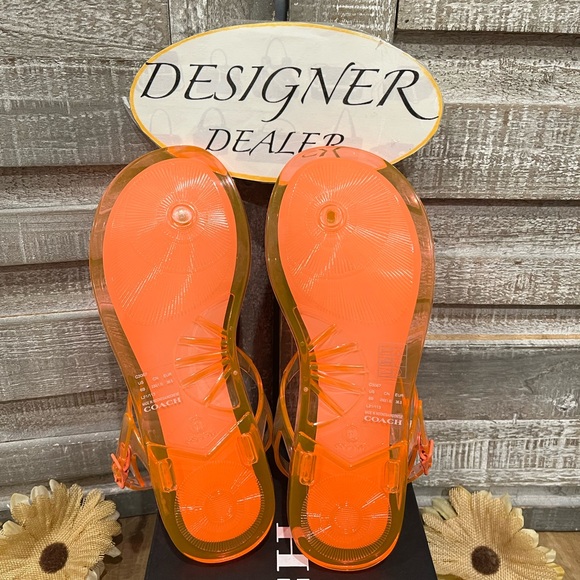 Authentic COACH Natalee Jelly Tangerine Sandal Size 6B NIB C3067 - Picture 6 of 12